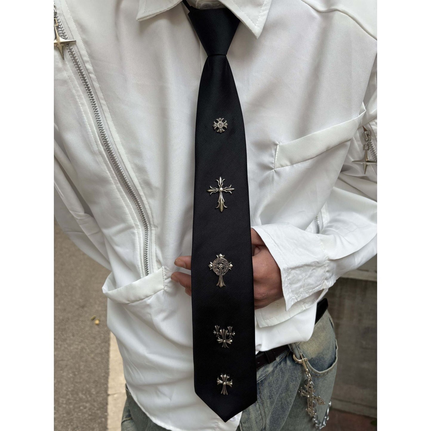 GENZ CHROME HEARTS NECK TIE - DeDiAl E - Commerce